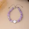 Pulseira com Zíper e Pingente Barroco de Pedras Roxas de Verão Colar Estilo Doce Cool de Nicho da Ins Corrente para Clavícula com Contas