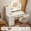 Tocador para Dormitorio, Modelo Nuevo Simple y Moderno 2026, Lujo Ligero con Sensación de Alta Gama, Tocador de Maquillaje para Dormitorio Principal, Escritorio y Gabinete de Almacenamiento Todo en Uno