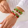 Conjunto de Pulseras de Moda Versátiles Europeas y Americanas Transfronterizas de Aleación Navideña Reno Árbol de Navidad Copo de Nieve Perla Vidrio Cristal