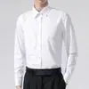 Camisa Blanca para Hombre de Manga Larga Estilo Coreano Moderna Slim Business Casual para Jóvenes y Mediana Edad Primavera y Otoño Ropa Formal Profesional