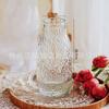 Ornamento de Vaso Vertical com Listras Versátil para Sala de Estar Arranjo de Flores Vidro Sentido Avançado Transparente Tulipa Aquática Flores Hidropônicas