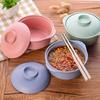 Creative Bowl Resistente a Caídas Sabor Trigo Fideos Instantáneos con Tapa Tazón de Sopa para Estudiantes Vajilla Estilo Coreano Lonchera Bowl de Fideos Instantáneos Ecológico para el Hogar