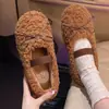 Nuevas Pantuflas de Algodón para Exteriores Otoño/Invierno con Cubierta para el Talón Ropa para el Hogar para Mujeres Versátil Lazo Antideslizante Resistente al Desgaste Lana de Cordero Al por Mayor