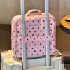 Bolsa de Maquillaje Vertical de Lunares Gran Capacidad Portátil para Viaje Almacenamiento Compartimentado Alto Valor Estético Bolsa para Guardar Artículos de Tocador Productos de Cuidado de la Piel