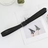 Moda Vintage Feminina Pin Buckle Oval Full Hole Wide Belt coreano All-match Estudante Jeans cinto decorativo Punch-free