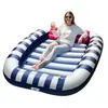 Cama de Água Inflável Personalizada Cama de Spray de Água Listrada de PVC Cama de Água Inflável Flutuante Piscina para Bronzear