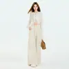 Calça Casual de Pierna Larga Estilo Workwear Americano para Mulheres, Novo Estilo Outono com Cintura Elástica, Cordão, Design de Múltiplos Bolsos, Calça de Corte Reto