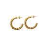 Pendientes de Anillo con Textura Metálica Simple Diseño de Nicho Irregulares Hechos a Mano Patrón Martillado Pendientes Exagerados para Mujer Plata de Ley 925