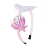 Diadema de Sirena con Lentejuelas para Niños Dibujos Animados Dulce Linda Pinza para el Cabello del Océano Joyería Accesorio para el Cabello de Cola de Pez Versátil Diadema
