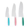 Utensilios de cuchillo de fruta de plástico no lastiman las manos jardín de infancia educación temprana especial juguete para niños juego de cuchillos de cocina fruta juego de tres piezas
