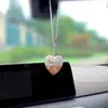 Colgante creativo de corazón de diamante con degradado para coche, estilo ins, corazón 3D con incrustaciones de diamantes, decoración para espejo retrovisor