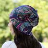 Chapéu Estilo Étnico Feminino Estilo K Primavera & Outono Quente Meia-Idade e Idoso Boné com Aba Inverno Chapéu de Flor Plissado Boné de Beisebol