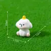 Figura de perro de picnic temática de primavera de dibujos animados creativos, una linda muñequita para paisajes en miniatura, decoraciones de bricolaje y pequeños adornos de escritorio