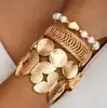 Pulsera de cadena simple retro transfronteriza de Europa y Estados Unidos, moda para mezclar y combinar, pulsera abierta, joyería, combinación de viento apilada, venta al por mayor