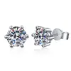 Brincos de Zircônia com Quatro Garras para Mulheres Prata de Lei S925 Brincos Simples de Moda Joias Atacado Moissanita Luxo Leve Sensação de Alto Padrão