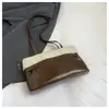 Bolso Boston de Mano de Lana de Cordero Estilo Coreano para Mujer 2025 Invierno Nuevo Retro Versátil Casual Bolso de Hombro Axila