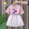Conjunto de Vestido de Manga Corta de Chicas Cazadoras de Demonios Kpop Estilo Verano Moda Falda de Tul de Princesa Conjunto de Falda de Dos Piezas para Niñas Pequeñas