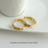 Pendientes de aro redondos de lunares lisos cepillados de lujo retro, diseño de nicho, simples, para el día a día, moda, temperamento, versátiles
