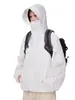 Roupa Nova de Proteção Solar de Verão Respirável Fina para Esportes ao Ar Livre com Capuz Jaqueta Casual Solta Masculina para Casal