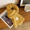 Bufanda de Lana Tejida Estilo Pastoral de Corea del Sur para Mujer Invierno de Alta Gama Color Sólido Estilo Coreano Bufanda Otoño e Invierno Cálida para el Cuello Moda