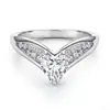 Juego de Anillos de Corazón de Plata de Ley 925 Nicho Femenino Ins Estilo Caliente Transfronterizo Anillo de Conjunto para Mujer de Corazón de Zircón Europeo y Americano Plata de Ley