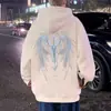 Sudadera con Capucha de Nuevo Estilo para Hombres y Mujeres, Marca de Tendencia Europea y Americana, Sudadera Holgada sin Cierre con Alas, Sudadera de Estilo Oscuro Fresco para Primavera y Otoño