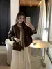 Jaqueta retrô estilo coreano com estampa de leopardo, zíper, couro PU para mulheres, jaqueta casual versátil de outono, solta, para mulheres baixinhas