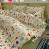 Conjunto de cama de quatro peças grau A para maternidade e infantil para dormir nu na cama, algodão puro genuíno, lençol e capa de edredom estilo Fair Isle, conjunto de três a quatro peças para dormitório