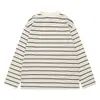 Sudadera de Manga Larga con Rayas Gruesas y Finas de Moda Japonesa para Jóvenes Hombres, Estilo Otoño e Invierno, Pulóver de Algodón Puro Bordado con Bloques de Color