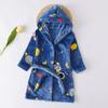 Bata de baño infantil transfronteriza de franela para el hogar para mujer, bebé, otoño e invierno, forro polar de coral con capucha, camisón para padres e hijos, fabricantes para niño