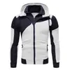 Sudadera casual para hombre transfronteriza con doble cremallera, sudadera con capucha para hombre, chaqueta de cremallera combinada, prenda superior de forro polar para hombre