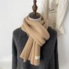 Bufanda nueva de Corea del Sur Dongdaemun para mujer, otoño e invierno, color sólido, cachemir, informal, combinable, cálida, de punto.