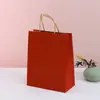 Sacola de Papel Kraft Retangular para Compras Presente Embalagem para Levar Tote Cor Doce Personalizada Ecológica Biodegradável