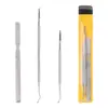 Conjunto de Ferramentas para Remover e Lixar Unhas de Aço Inoxidável com Duas Pontas, Colher para Sulco de Unha, Lixa de Unha