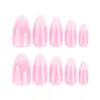 Exclusivo Transfronteiriço Clássico Francês Degradê Simples Usável Unhas Curtas para Manicure 24 Peças Unhas Postiças Atacado