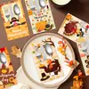Decoración de Escritorio Transfronteriza de Nuevo Otoño para Acción de Gracias Creativo Pavo Calabaza Set de Cubiertos de Papel Suministros para Fiestas