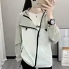 Ropa de Protección Solar para Mujer 2025 Nuevo Verano Parche de Protección UV Chaqueta Solar Patchwork para Mujeres Petites, Abrigo Transpirable con Capucha para la Piel