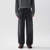 Jeans Rectos Holgados para Hombre Estilo High Street Americano Otoño Nuevo Estilo Marca de Moda Versátiles Casuales Lavados Pantalones Largos Hombre