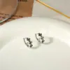 Pendientes de Botón Geométricos Inspirados en el Diseño para Mujer, Estilo Minimalista, Versátiles para el Día a Día, Pendientes de Yiwu con Galvanoplastia Ecológica al por Mayor