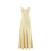 7648-25 Novo Estilo Outono Estilo Europeu e Americano Renda Costurada Fluido Elegante Justo Cetim Alça Longa Vestido Saia
