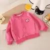 Nuevo cárdigan de manzana de dibujos animados para niños 2026, chaqueta de béisbol unisex para primavera y otoño, elegante top de punto para bebés