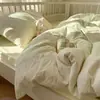 Conjunto de cuatro piezas de encaje fresco estilo francés de grado A para maternidad e infantil, algodón puro lavado, conjunto de tres piezas para estudiante con ribete de encaje 4