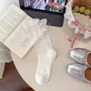 Calcetines Finos de Verano para Mujer, Calcetines Apilados con Lazo Dulce, Versátiles de Estilo Coreano Ins de Media Pantorrilla, Ultradelgados
