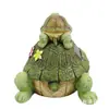 Adornos de Artesanía de Resina de Mariposa y Tortuga Solares para Jardín Transfronterizos, Animales Luminosos de Tortuga para Patios Exteriores