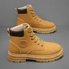 Botas Martin de caña alta para hombre para Otoño e Invierno, Zapatos de trabajo versátiles estilo coreano, Zapatos casuales de moda y tendencia para hombre, Antideslizantes