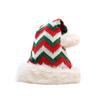 Chapéu de Natal Listrado Transfronteiriço Chapéu de Natal de Pelúcia Tricotado Chapéu de Papai Noel Chapéu Grande Espesso Chapéu de Decoração de Natal