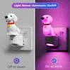 Luz de Noche de Mesita de Noche GY158 Perro Dachshund de Vinilo Lindo Luz de Color RGB Sensor de Luz de Noche para Habitación Infantil, Modelo de Enchufe