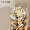 Caixa de armazenamento de pelúcia com zíper, design transparente, para uso doméstico, estilosa e à prova de poeira