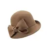 Rongmei 2026 Nuevo Sombrero Clásico Hepburn Transfronterizo con Ala Curva, Sombrero de Mezcla de Seda y Lana, Elegante Sombrero de Estilo Francés