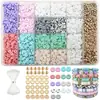 Venda Quente Transfronteiriça 24 Compartimentos 5 Cores Caixa de Presente de Argila Polimérica Miçangas de Argila Miçangas Espaçadoras Conjunto de Miçangas com Letras Acessórios para Pulseira DIY Joias